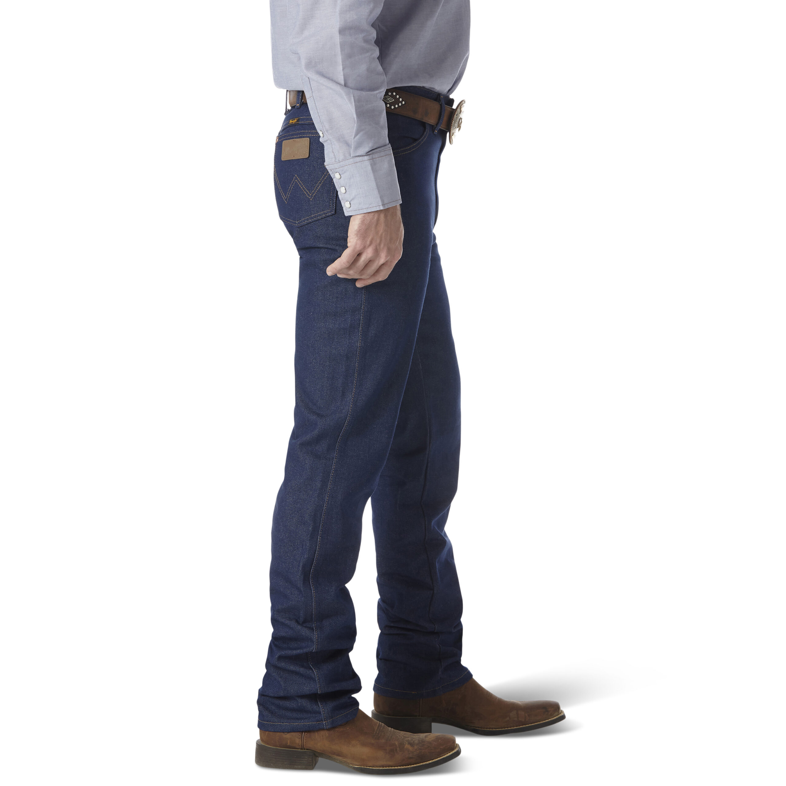 0936DEN Wrangler Men's Cowboy Cut Rigid Slim Fit Indigo Jean - Image 3