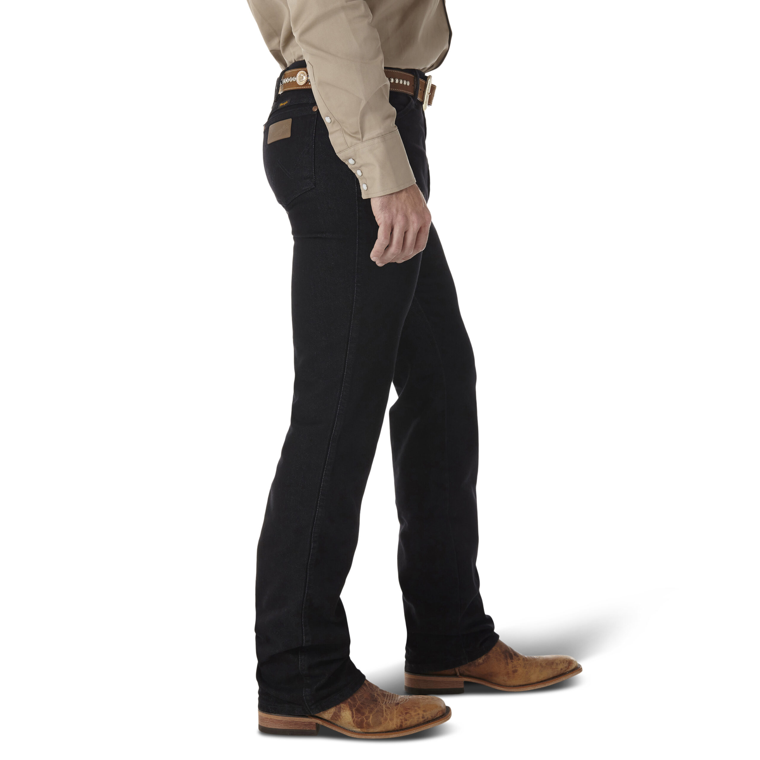 0938BLK Wrangler Men's Cowboy Cut Stretch Slim Fit Black Jean - Image 3