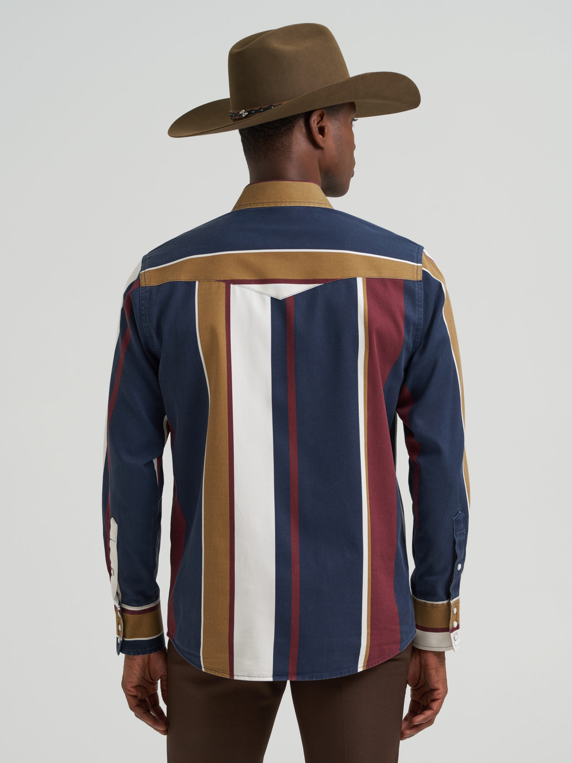 112381998 Men's Wrangler Brushpopper Western Snap Work Shirt - Image 2