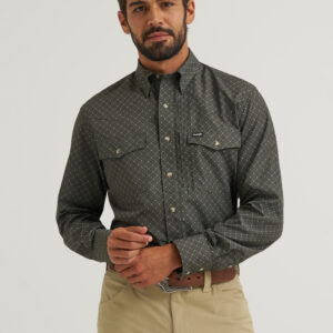 112382401 Men's Wrangler Performance Print Deep Depth Snap Shirt