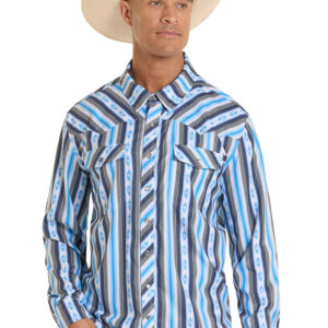 BMN2S08685 Men's Rock & Roll Ripstop Blue Tek Long Sleeve Shirt