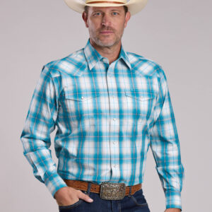03-001-0278-4058 Men's Roper Trail Plaid Long Sleeve Snap Shirt