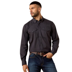 10079297 Men's Ariat Wrinkle Free Refined Slub Classic Fit Shirt