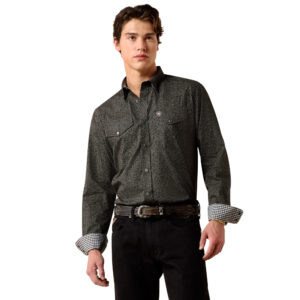 10079489 Men's Ariat Wrinkle Free Braven Fitted Snap Shirt