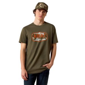 10079542 Men's Ariat Wild Creek Camo Green Short Sleeve Shirt