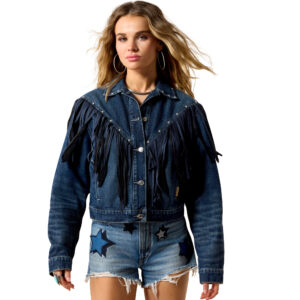 10079850 Women's Ariat Americana Fringe Denim Jacket