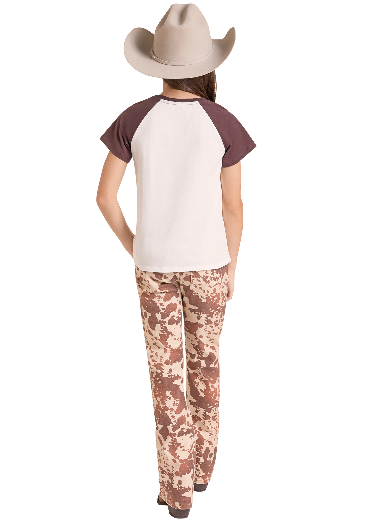 BG21T09789 Girl's Rock & Roll Denim 1946 Cowgirls Graphic T-Shirt - Image 2