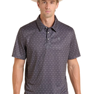TM51T09583 Men's Panhandle Slim Longhorn Performance Polo